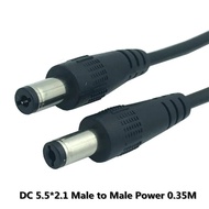 DC 5.5x2.1 Extension Power Cable Wire 0.35M Male To Male Connector 5.5*2.1 Cable 5.5*2.1 M/M Cord Bl