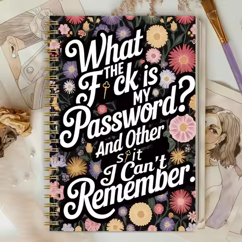 Funny Password Book A5 Spiral Notebook Password Organizer Journal Floral Cover Login Tracker Secure 