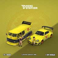 Mini Alloy Car Model 1: 64 RWB 964 Sports Car Model Volkswagen VAN T1 Bus Dragon Ball Bus Painting b