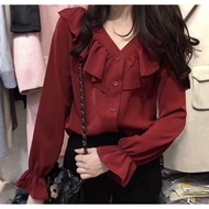 Easel blouse maroon (Aileen)