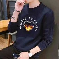 ADULT MEN'S LONG-SLEEVED TOP T-SHIRT WITH HUSTER AT HEART MOTIF, TRENDY DTF PRINT