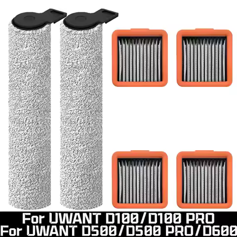 For UWANT D100/ D100 PRO/ D500 / D500 PRO/D600 Robot Vacuum Cleaner Main Roller Brush HEPA Filters R