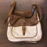 Longchamp Balzane Hobo Canvas Leather Bag