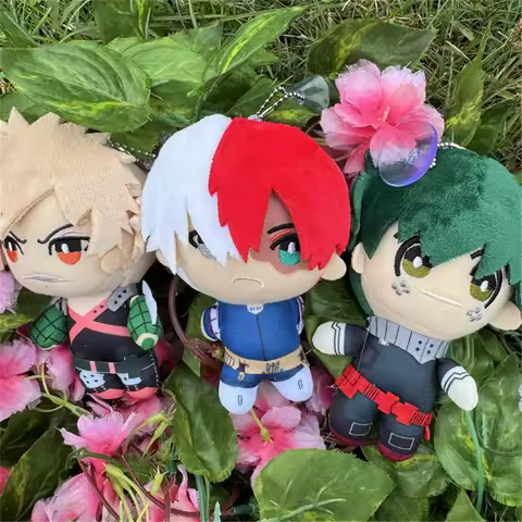 Anime Academia Midoriya Izuku Deku Bakugou Katsuki Todoroki Shoto Cosplay Plush Key Keychain Gift Pe