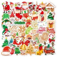 50PCS Cartoon Christmas Santa Claus Sticker DIY Laptop Window Wall Door Car Kids Sticker Toy Gift