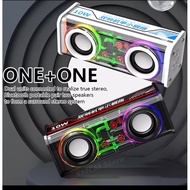 V8 Transparent Mecha Wireless Bluetooth A88 Speaker Portable Subwoofer Stereo TWS Dual Machine Inter