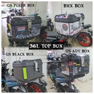 GS Black Adventure ABS TOP BOX ONLY 36L With Aluminium Premium Lock Motor Travel Box Motorcycle High