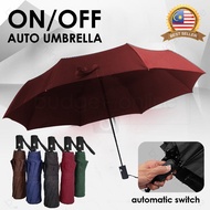 Parasol Auto Open Close Umbrella Travel Folding Compact Weatherproof / Payung