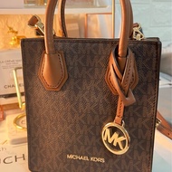 Michael Kors 琴譜包+零錢包。手提斜背兩用包 焦糖色