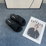 melissaˉ2025 beach daily high-quality summer new girls cross with letters to wear platform slippers