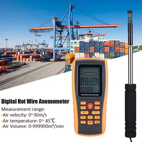Digital Anemometer GM8903 Portable Digital Hot Wire Wind Speed Temperature Gauge Anemometer Wind Spe