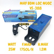 Bộ máy bơm nước VS-388 - Bộ Máng và Máy Bơm Lọc Nước Hồ Cá - Có bông lọc. Dùng cho hồ 60-80cm
