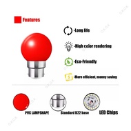 Hazzle 3W B22 Led Ping Pong Color Bulb (Red)