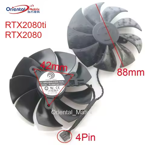 2pcs/lot PLD09215S12H 12V 0.55A 88mm 4Pin For EVGA RTX2080ti RTX2080 2070 SUPER XC GTX1660 XC Ultra 