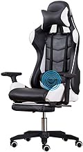 Swivel chair Gaming Chair, Racing Style Computer Chair Handrail Can Be Raised And Lowered with Footrest Ergonomics Office Chair with Headrest and Lumbar Support (Color : All black) Anniversary