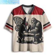 Summer Hot Selling Retro Fun PK Strength Print V-neck Y2K Fashion Jersey for Adults Children Plus Si