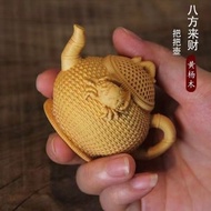 Ready Stock wood carving Boxwood carving Fishing Basket Handle Pot Bafanglai Cai Shunfeng Smooth Sol