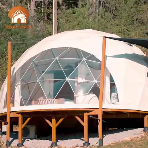 Luxury Pvc Geodesic Dome Hotel Glamping Tent House Desert Round Dome Tent Coody Starry Sky Dome Tent
