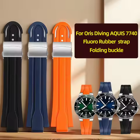 24*11mm Waterproof Watchband Rubber Silicone Strap for Oris Watch Diving Sport Watchstrap Black for 
