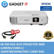 EPSON EB-X06 / EB-E24 XGA 3600 LUMEN XGA 3LCD PROJECTOR (FREE HDMI CABLE)