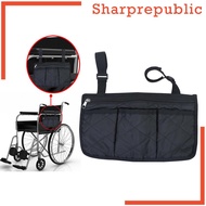 [SHARPREPUBLIC] Waterproof Wheelchair Side Pouch Bag For Cup Box Groceries