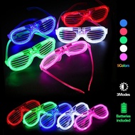Neon Flashing LED Glasses Adult Kids Women Light Up Party Sunglasses Glow In The Dark Supplies Birthday Wedding Decoration