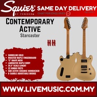 Squier Contemporary Active Starcaster Electric Guitar, Shoreline Gold