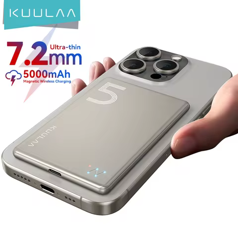 KUULAA Magnetic Power Bank 5000mAh Magnetic Wireless Phone Charger External Battery 20W Fast Chargin