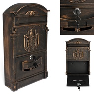 Mailbox Wall Mount Large Capacity Lockable Mailbox Vintage Metal Mailbox for Home Decorative Securit