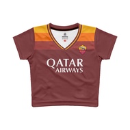 AS ROMA Y2K SLIM FIT PREMIUM WOMEN'S V-NECK CROP TOP JERSEY
