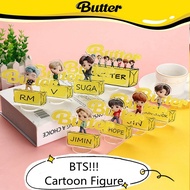 Kpop Bts Stand Figure Album Butter Action Model Jin\Suga\J-Hope\Rm\Jimin\V\Jung Vartoon Cute Stand Display Plate Desk Home Decor 방탄소년단 防弾少年団 Fans Gifts
