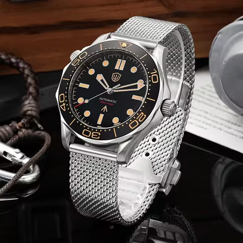 Watchdives WD007 V3 Black Automatic Watch NH35/NH38 007 NTTD Sapphire 200M Waterproof Luminous Titan