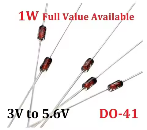 50PCS 1W Zener Diode 1N4727A 3V/ 1N4728A 3.3V/ 1N4729A/3.6V 1N4730A/3.9V 1N4731A/4.3V 1N4732A/4.7V 1