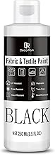 Black Fabric Paint - 8.5 oz Permanent Non-Toxic Textile Paint for Clothes, DIY Fabric Painting, T-Sh