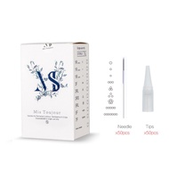 50pcs/box 1R 3R 5R 3F 5F 7F 7U Needles and Caps For Semi permanent Makeup Machine Microblading Micro