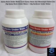 Epoxy Resin Under Water - 2Kg - Lem Epoxy Tahan Air - Lem Beton - Lem Material - Kaca Besi Karet - Waterproofing - Lem Kolam Renang Aquarium - Pelapis Anti Bocor