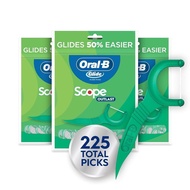 Oral-B Glide Mint Dental Floss Picks with Long Lasting Scope Flavor, 3 Pack of 75 Picks (225 Total) 