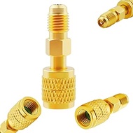 R32 R454B Refrigerant Brass Adapter, 1/4 Inch Female to 1/4 Inch Male Reverse Thread Fitting Non-sli