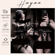 HT584 sexy pajamas bodysuit lace knit, sexy lingerie cosplay jumpsuit HT584