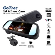 GoTrec X60 Dual Channel Mirror Dashcam w/ Reverse cam night vision anti glaring system 10.5" LCD  on
