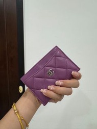 chanel 香奈兒 紫 超美荔枝 信用卡卡夾 卡包 卡夾 皮夾 明片夾 卡片套