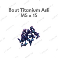 AZARIA Baut Titanium Asli M5 x 15 Screw Car Shell Big Vespa Little Cy3 Positive