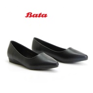 Bata Pointed Toe Work Shoes Semi-Formal Slip-On Style For Women Black Size 40 = 25.5 cm.