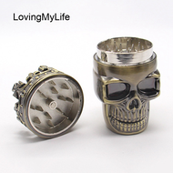 【พร้อม!ใหม่!】3ชั้น47มม. King Skull Herb Grinder โลหะ Skull Bronze เครื่องเทศเครื่องบดเกสร Catcher