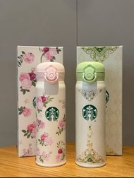 星巴克春序紋樣+萬花玫境聯名保溫杯500ml大容量