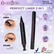 Young MADAME GIE Perfect Liner 2 in 1 - 3g | Eyeliner Black+Stamp | Liner | Waterproof | Smudgeproof Long Lasting Pigmented BPOM