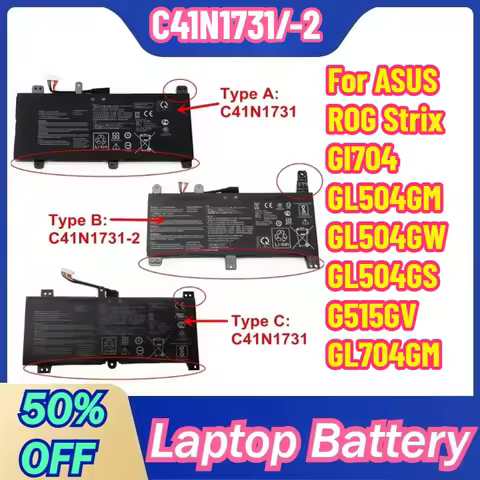 High Quality 15.4V 66Wh C41N1731 C41N1731-2 Laptop Battery for ASUS ROG Strix Gl704 GL504GM GL504GW 