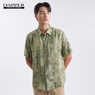DAPPER เสื้อเชิ้ตแขนสั้น Botanical Motif Print สีเขียว
