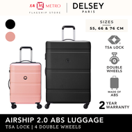 Delsey Paris Airship 2.0 4 Double Wheels Luggage with TSA Combination Lock | 55cm Slim / 66cm /76cm | Pink &amp; Black