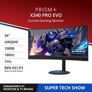 PRISM+ X340 PRO EVO | 34" UWQHD Ultrawide 180Hz Curved Gaming Monitor